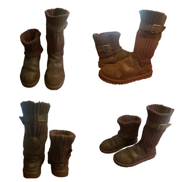 UGG Australia | Cambridge | Leather Boot Black Metallic Gold | Women | Size: 7 - Picture 8 of 16